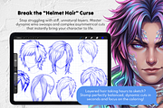100 Y2K Male Hair Procreate Stamps, a Brush Add-On by Selentaori Studio (Thumbnail 4 of 11)