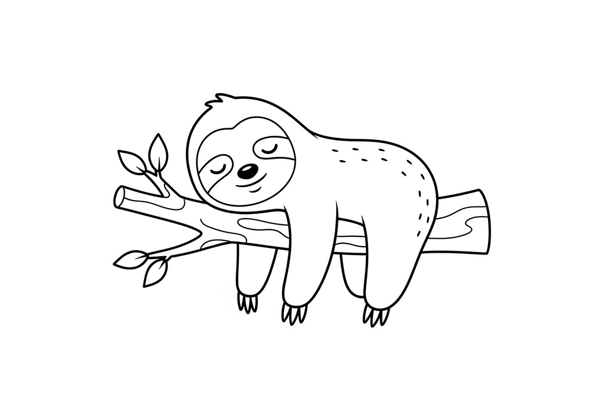 Cute Sloth Line Art Bundle, an Illustration by musafir_fashion (Photo 32 of 51)