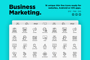 Business Marketing | 16 Icons Set, an Outline Icon by Alex Blogoodf (Thumbnail 2 of 15)
