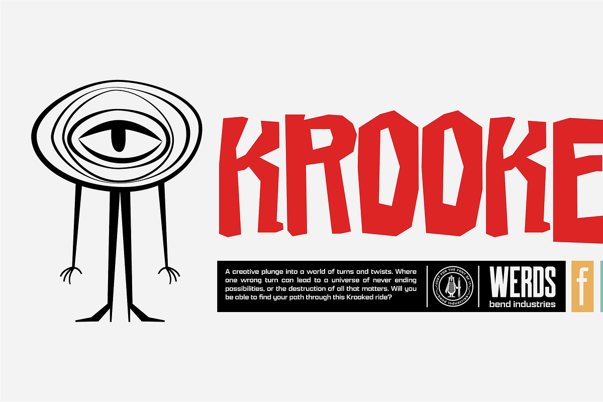 Krooked Typeface, a Sans Serif Font by Bend Industries (Photo 3 of 5)