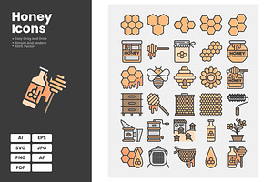 Honey Icons Pack, a Duotone Icon by erifqizeicon