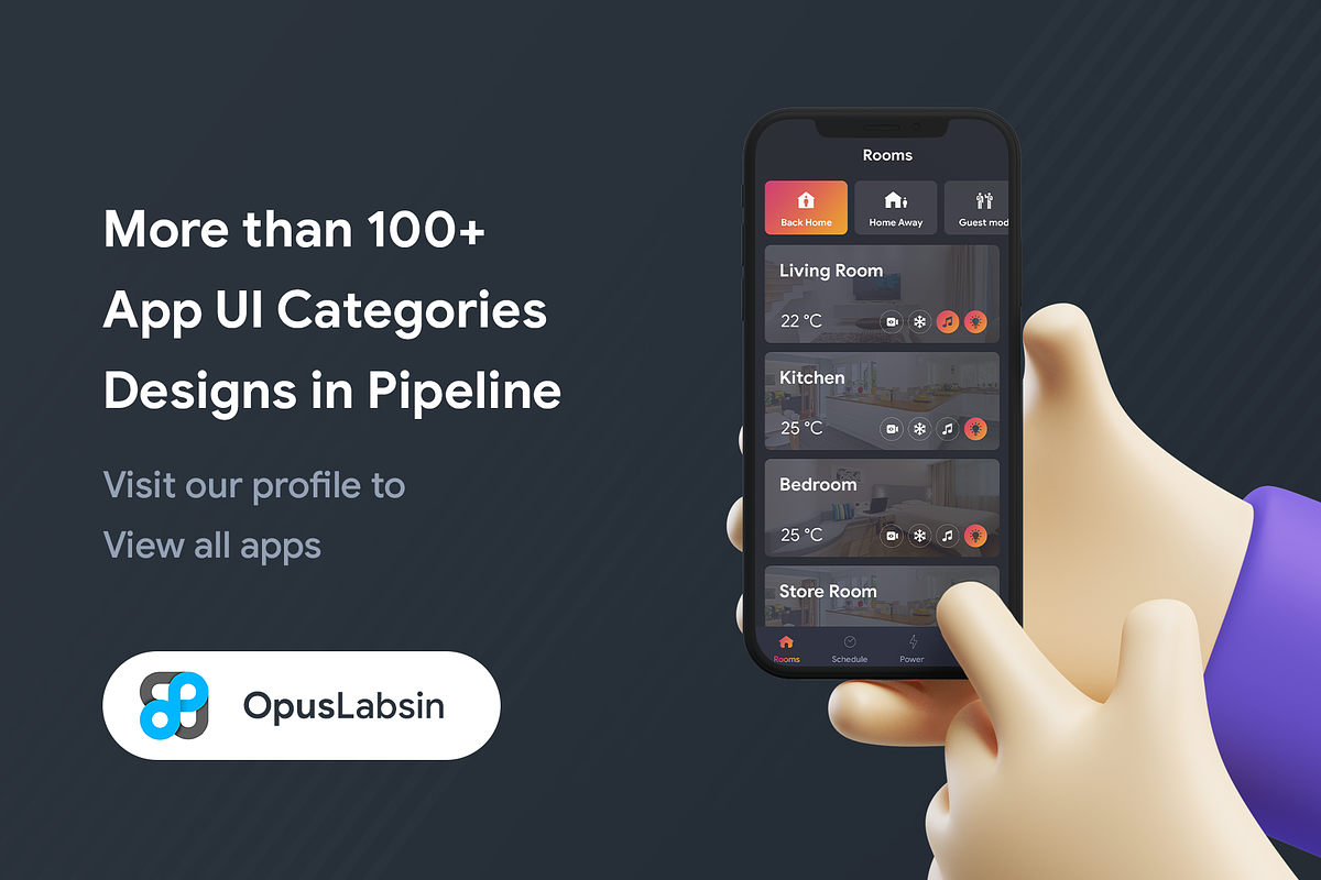 Smart Home Control App UI, an UI Kit Template by Opus LabWorks