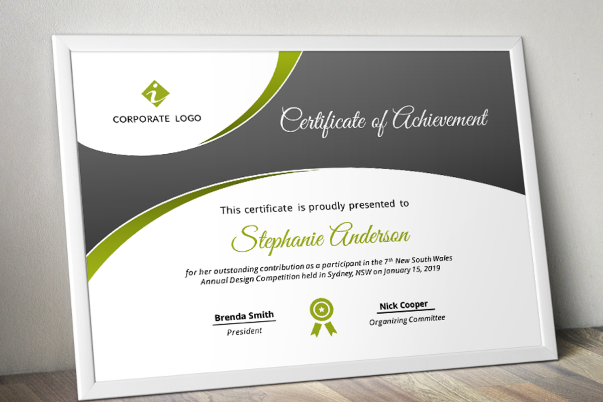 Curve Bar Modern Certificate (pptx), a Stationery Template by Inkpower (Photo 5 of 6)