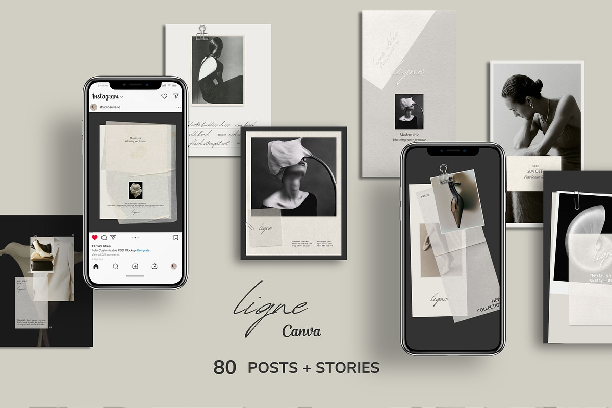Studio Aesthetic Bundle Canva, a Social Media Template by Studio Suvelle (Photo 2 of 9)