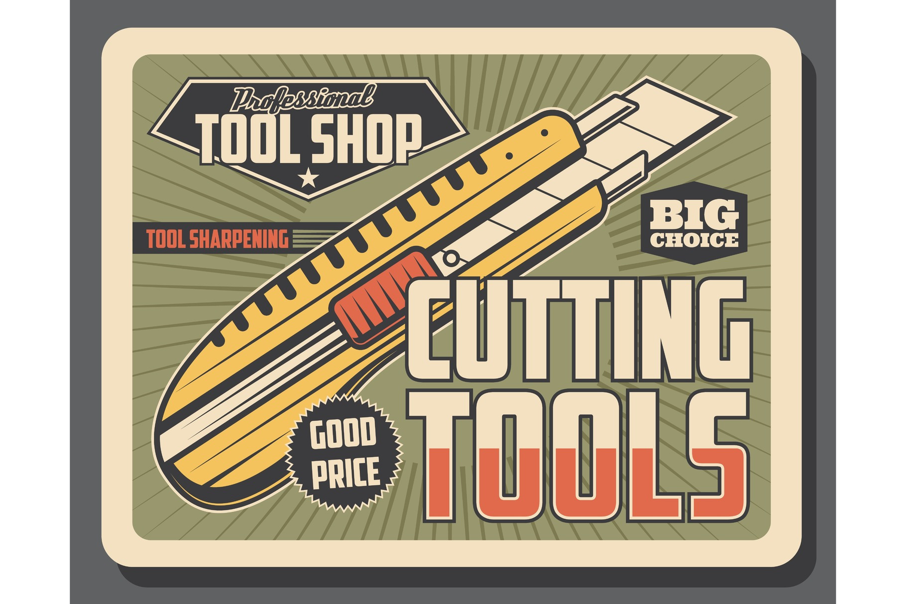 Tool Shop Stationery Knife Vector by Vector Tradition  Creative Market