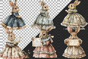 Watercolor Bunny Tea Party Clipart, an Illustration by NiiiNArt (Thumbnail 10 of 10)