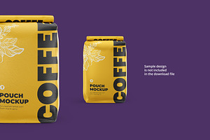 Coffee Pouch Mockup. Back View