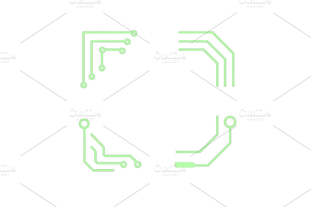 Circuit board designs in green tones, a Technology Illustration by ZinetroN