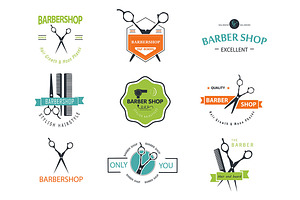 Barber Shop Logo Elements.