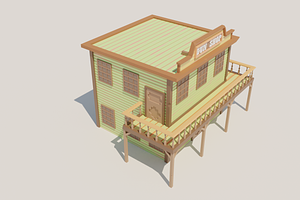 Low Poly Western Gun Shop