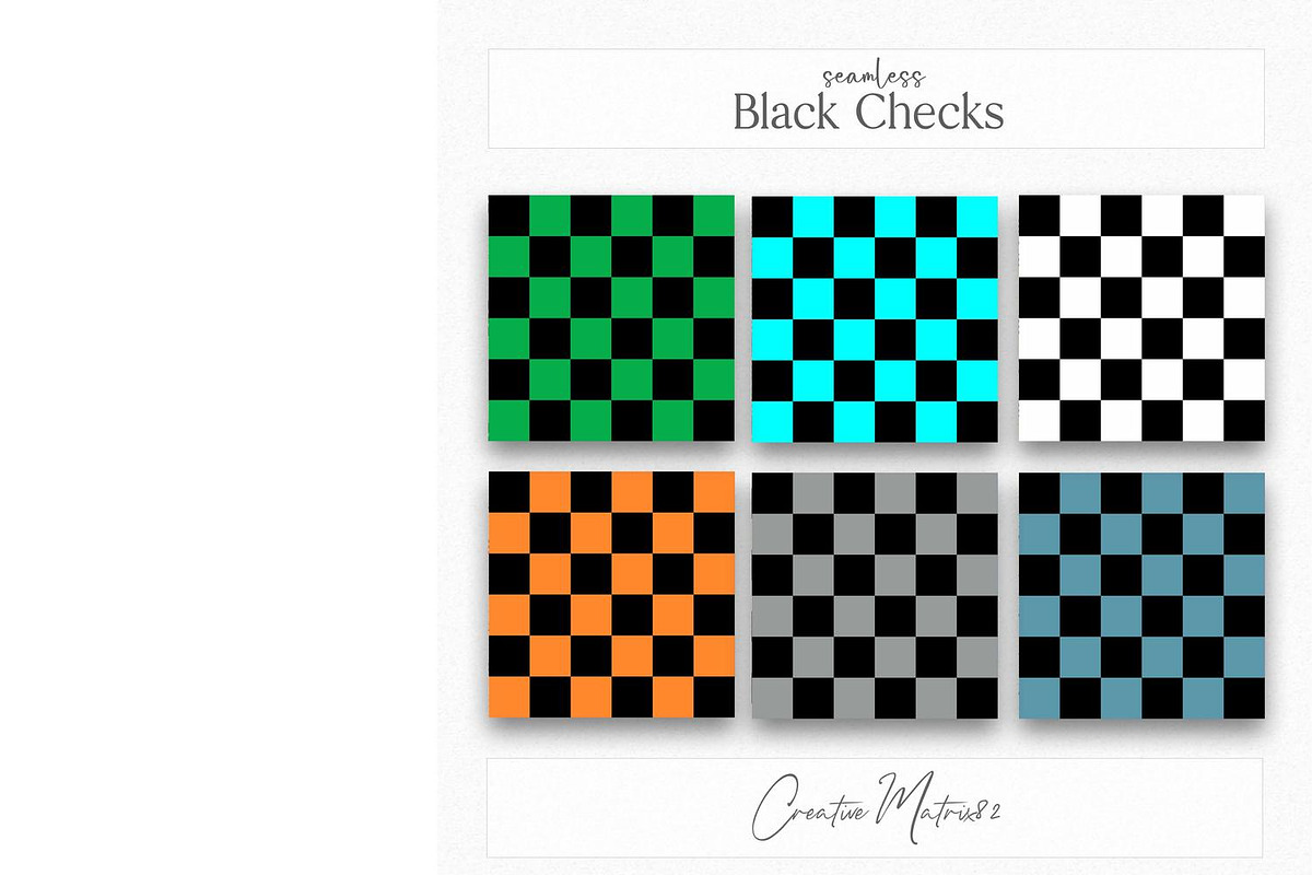 Black Checkered Seamless Patterns, a Pattern Graphic by Creative Matrix82 (Photo 3 of 7)