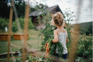 Little girl holding freshly, a Food & Drink Photo by HalfPoint