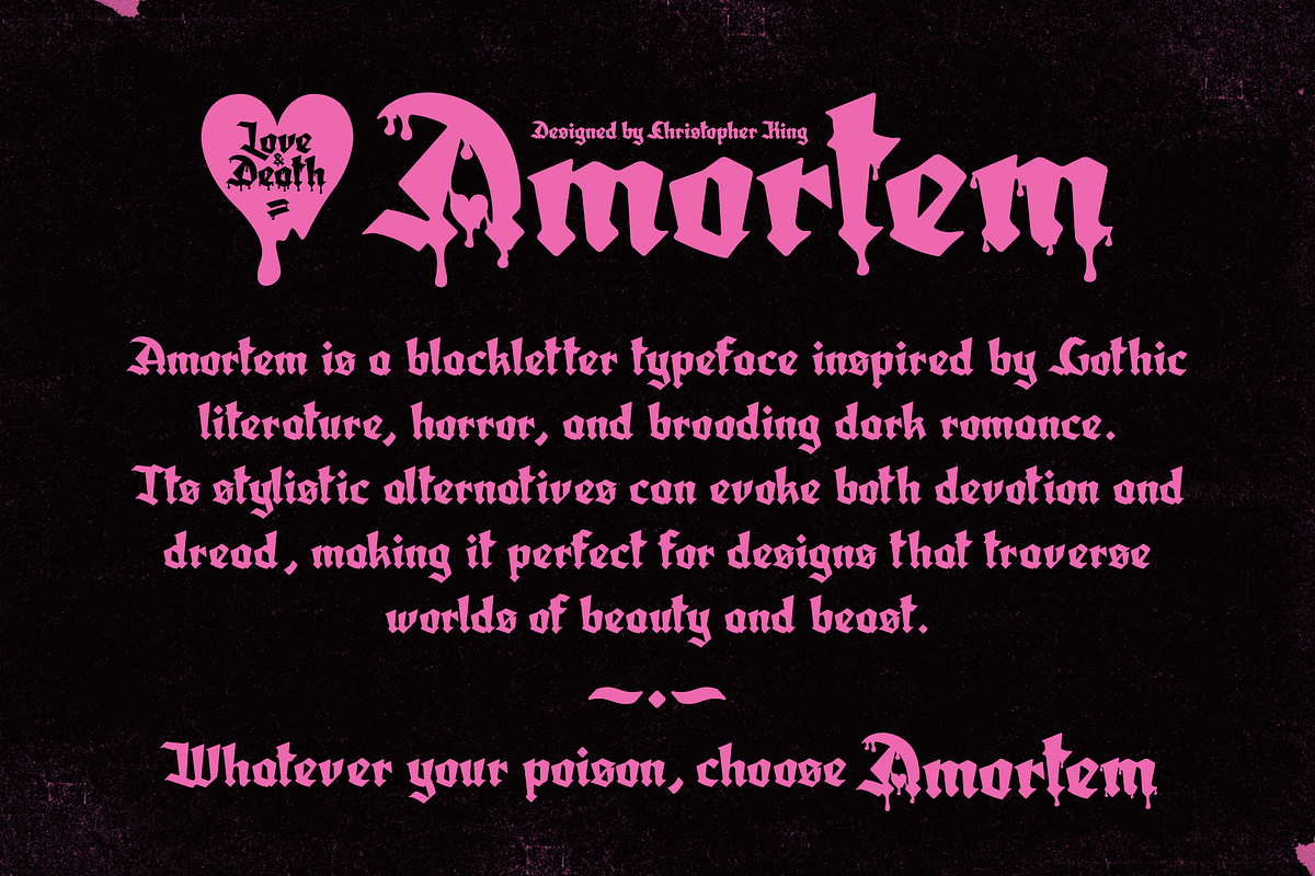 Amortem - Gothic Blackletter Font, a Blackletter Font by Wingsart Studio (Photo 2 of 15)