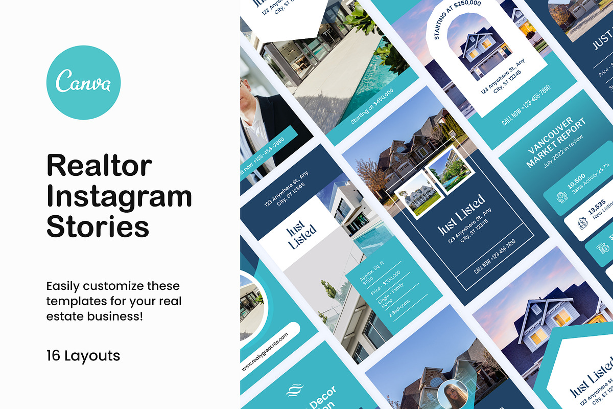 Real Estate Instagram Stories Canva, a Social Media Template by Crevo Studio (Photo 1 of 9)