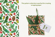 Watercolor Christmas pattern set, a Pattern Graphic by Dina Guiter (Thumbnail 5 of 7)