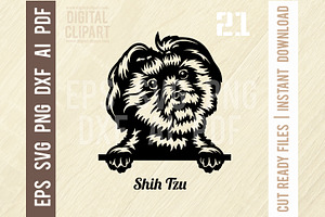 Shih Tzu SVG - Peeking Dog