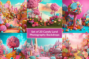 20 Candy Land Fantasy Backdrops