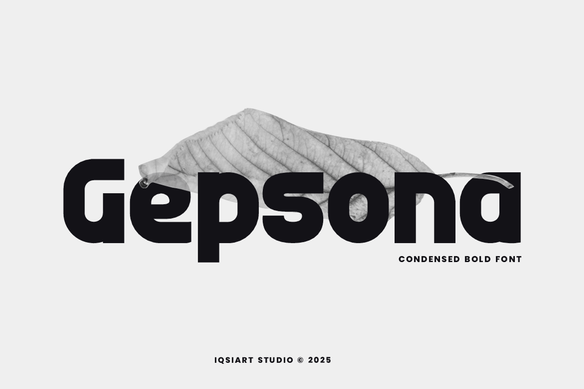 Gepsona - Bold Font, a Sans Serif Font by Iqsiart Studio (Photo 1 of 6)