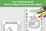 Transportation Coloring Book for Kid, an Education Illustration by Mohammad Sarfaraz (Thumbnail 11 of 17)