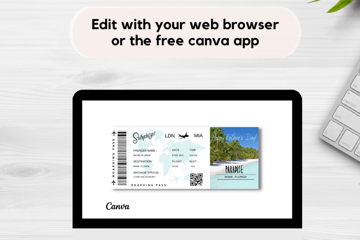 Surprise Boarding Pass, a Card Template by YasdeyDesigns (Photo 5 of 8)