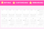 2024 Monthly Calendar Template, a Brochure Template by LA Design (Thumbnail 3 of 9)