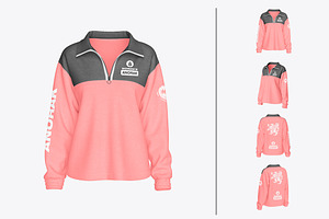 Women Anorak Sweatshirt Mockup