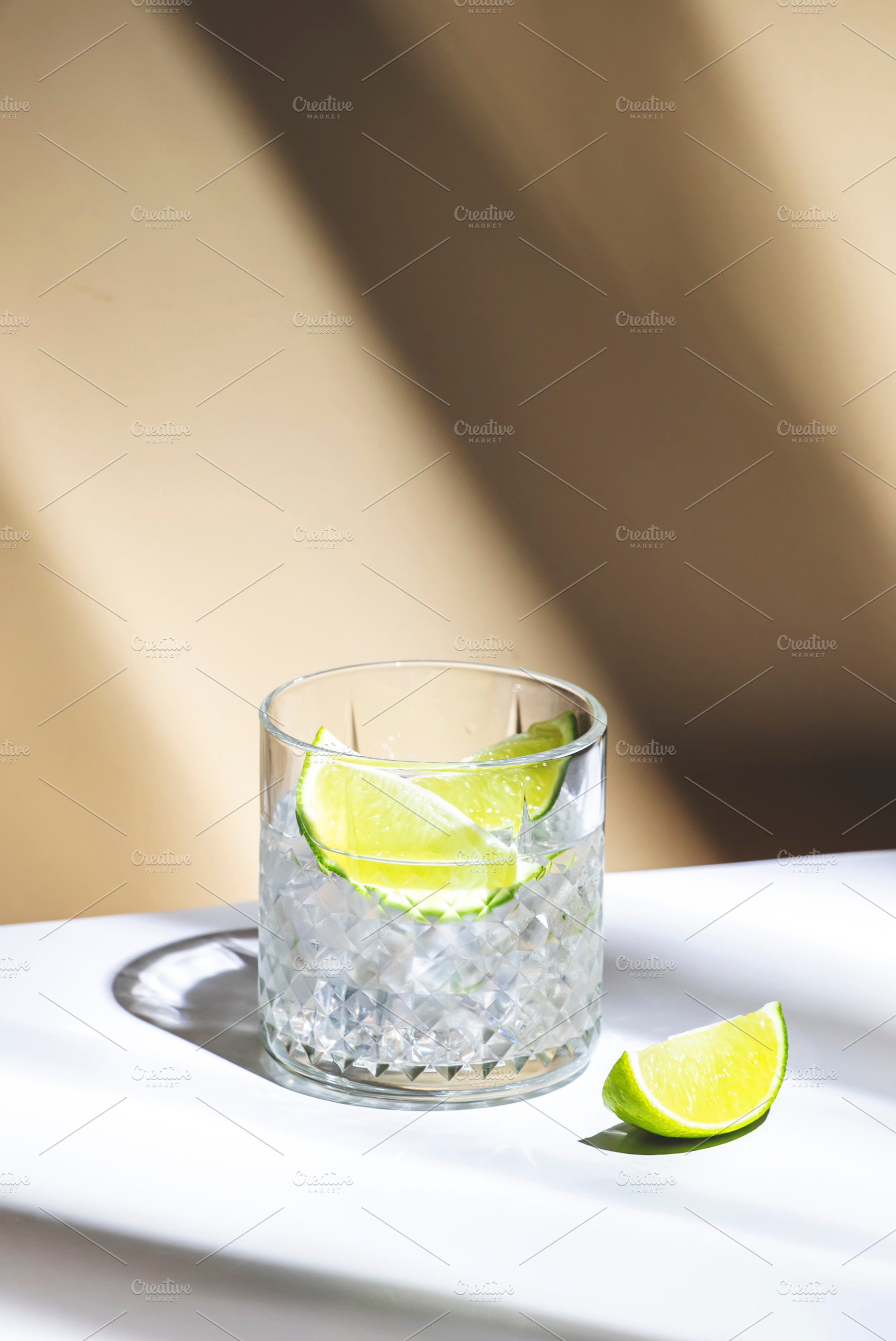Ti punch cocktail drink with white rum agricole, sugar syrup and, a Food & Drink Photo by 5PH
