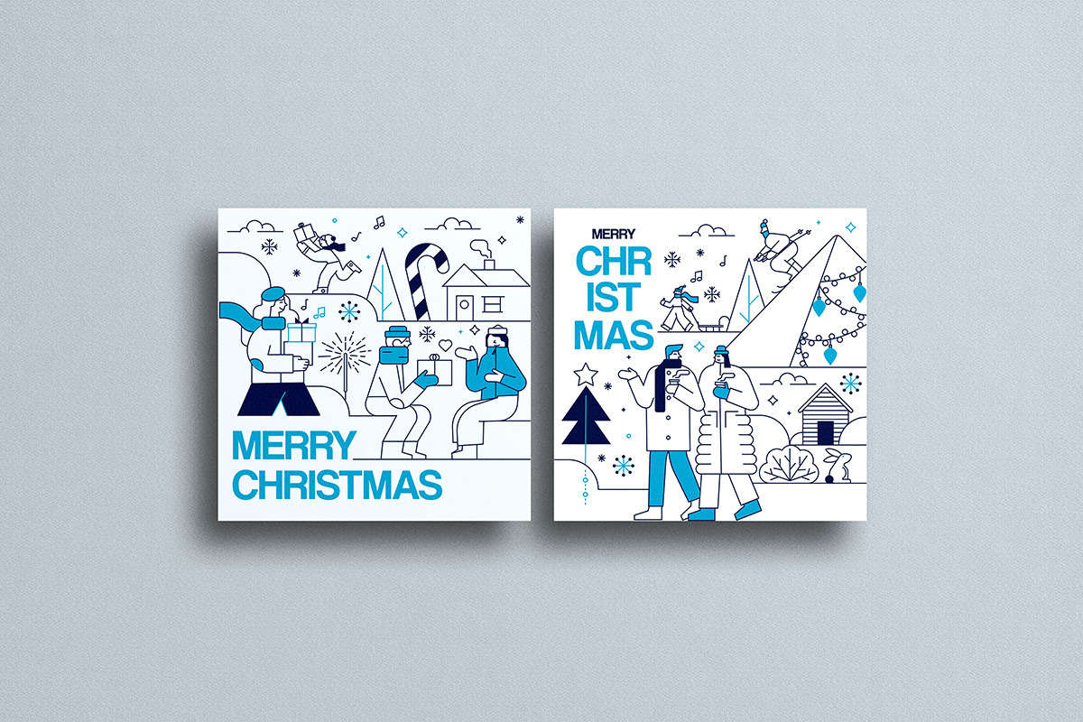 Flat Line Christmas Illustration Set, a Seasonal Illustration by Creative Graphics (Photo 8 of 12)