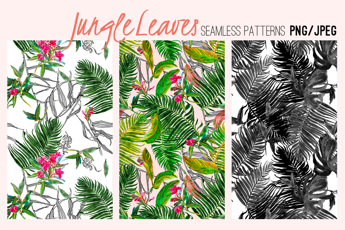 Jungle Leaves. Watercolor Set, a Pattern Graphic by Irina Dolgikh (Photo 2 of 8)