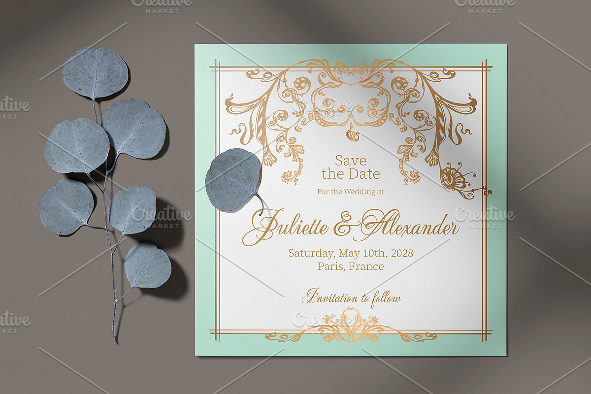 Baroque Wedding Stationery Suite, an Invitation Template by ilustrinna (Photo 5 of 14)