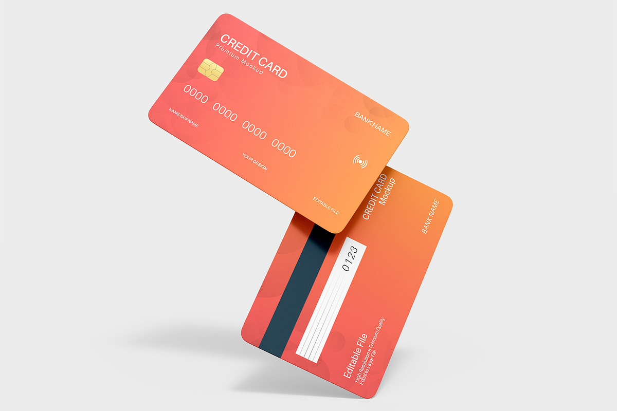 Plastic Credit Card Mockup Template, a Product Mockup by graphypix (Photo 1 of 4)