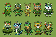 Wildlife Army Mascot Illustration, an Illustration by Riswan Ratta (Thumbnail 4 of 5)