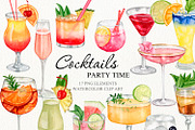 Watercolor cocktails set, a Food Illustration by CrystalinaShop (Thumbnail 1 of 2)