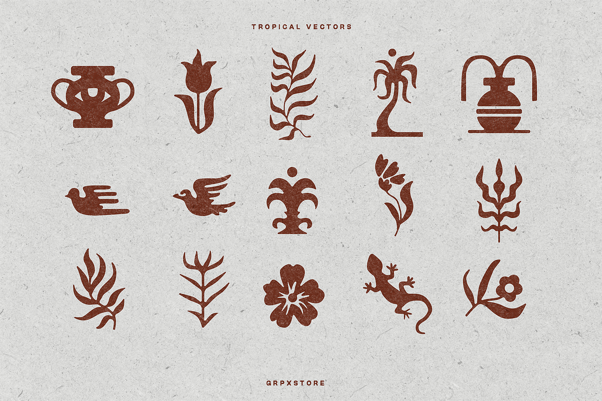Tropical Vector Illustrations, a Decorative Illustration by GRPXSTORE (Photo 7 of 7)