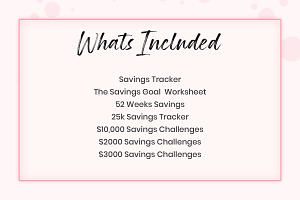 Savings Log Printable Planner