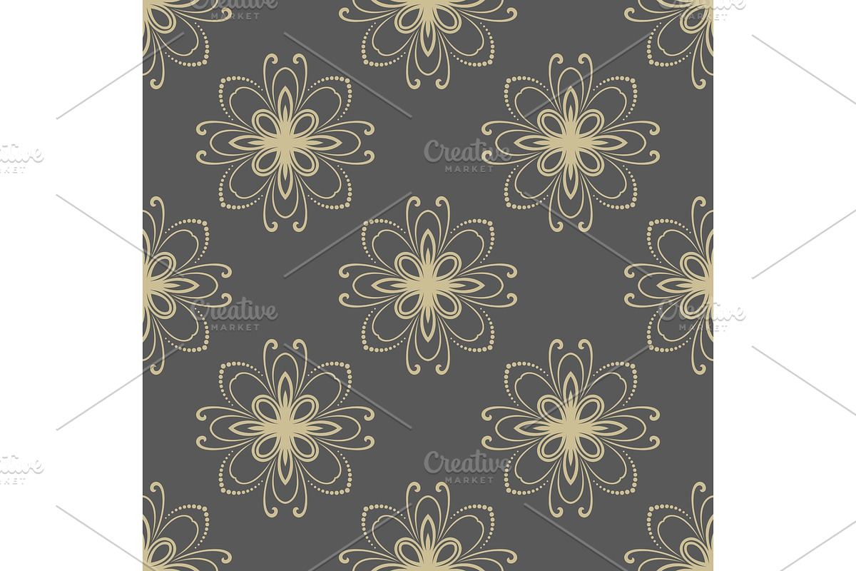 Floral Seamless Vector Pattern, a Decorative Illustration by FineArtStudio (Photo 1 of 3)