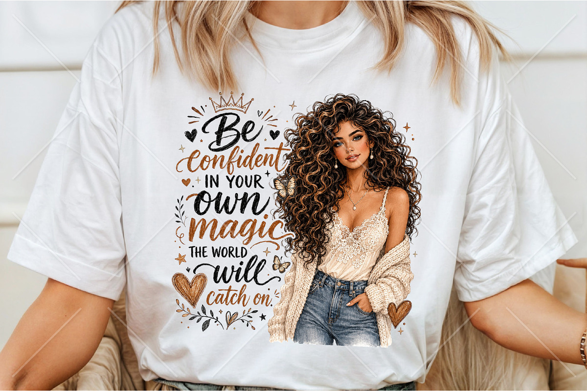 Brown Hair Girl Be Confident, a Seasonal Illustration by Canvas Craft (Photo 3 of 5)