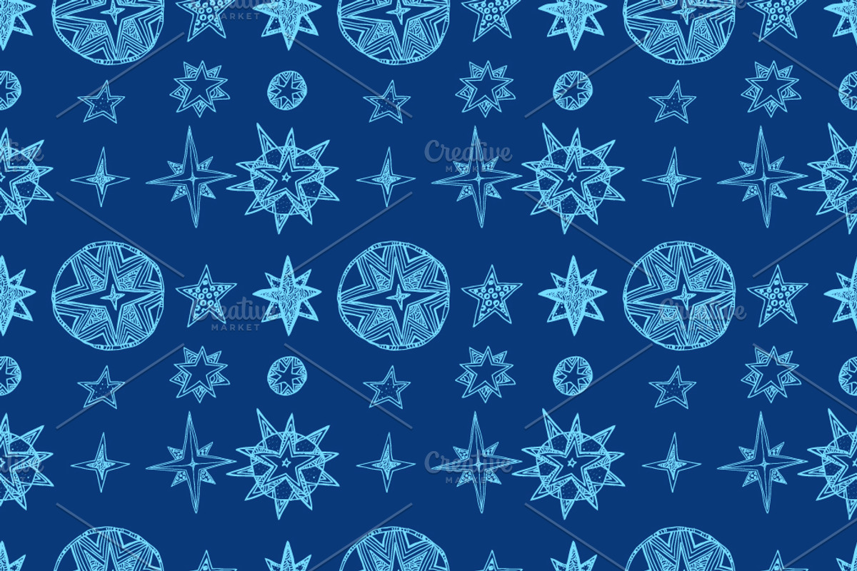Seamless starry pattern set preview 2