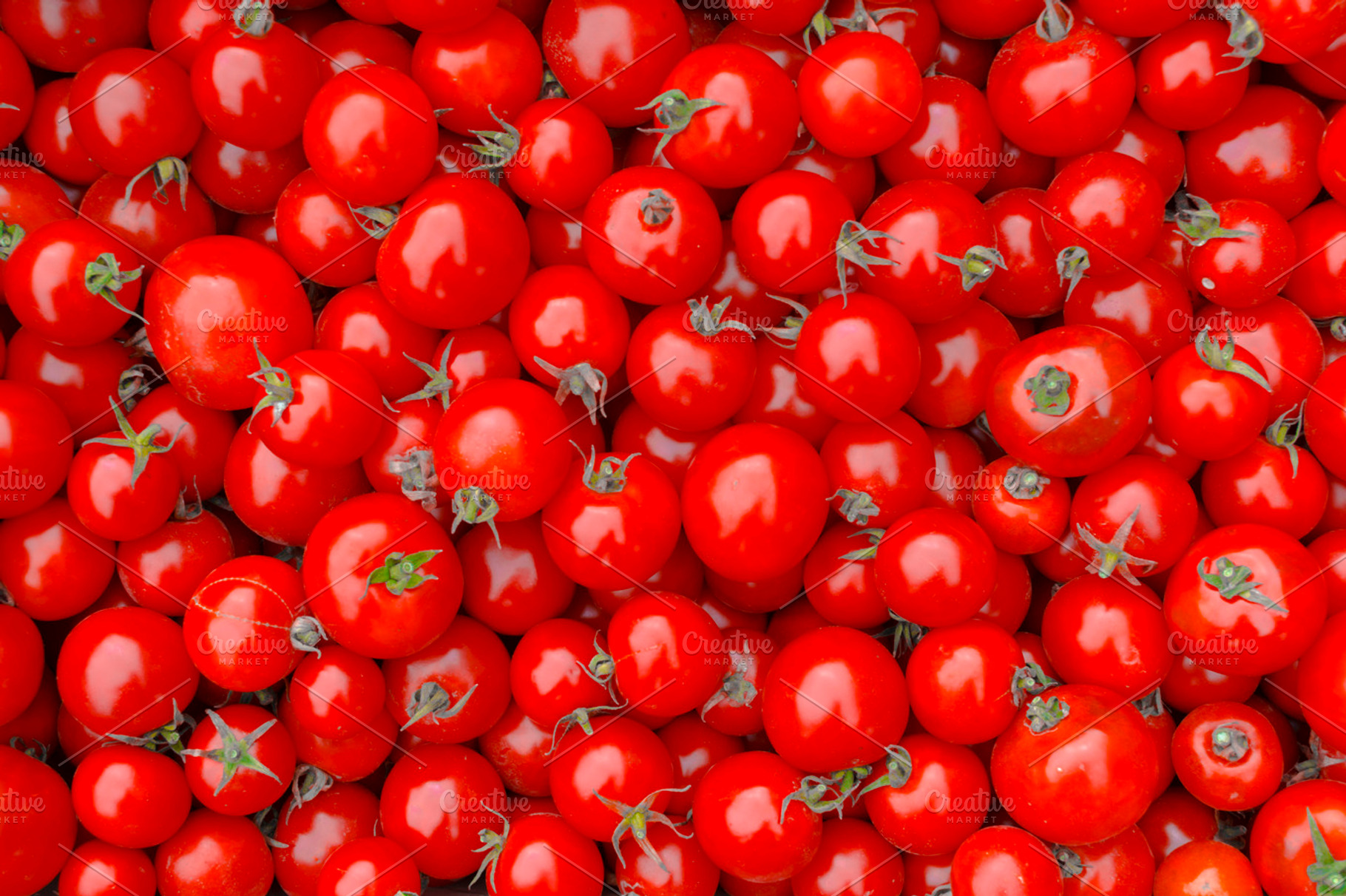 Red tomatoes background. Top view., a Food & Drink Photo by Rov.7