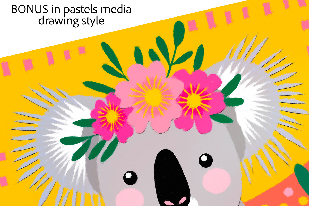 Sweet Koala Flower Crown Clipart Set, a Graphic by Julie Campbell (Photo 8 of 9)