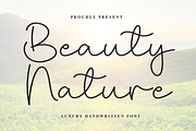 Beauty Nature | Script Font, a Handwritten Font by Scratchones (Thumbnail 1 of 8)
