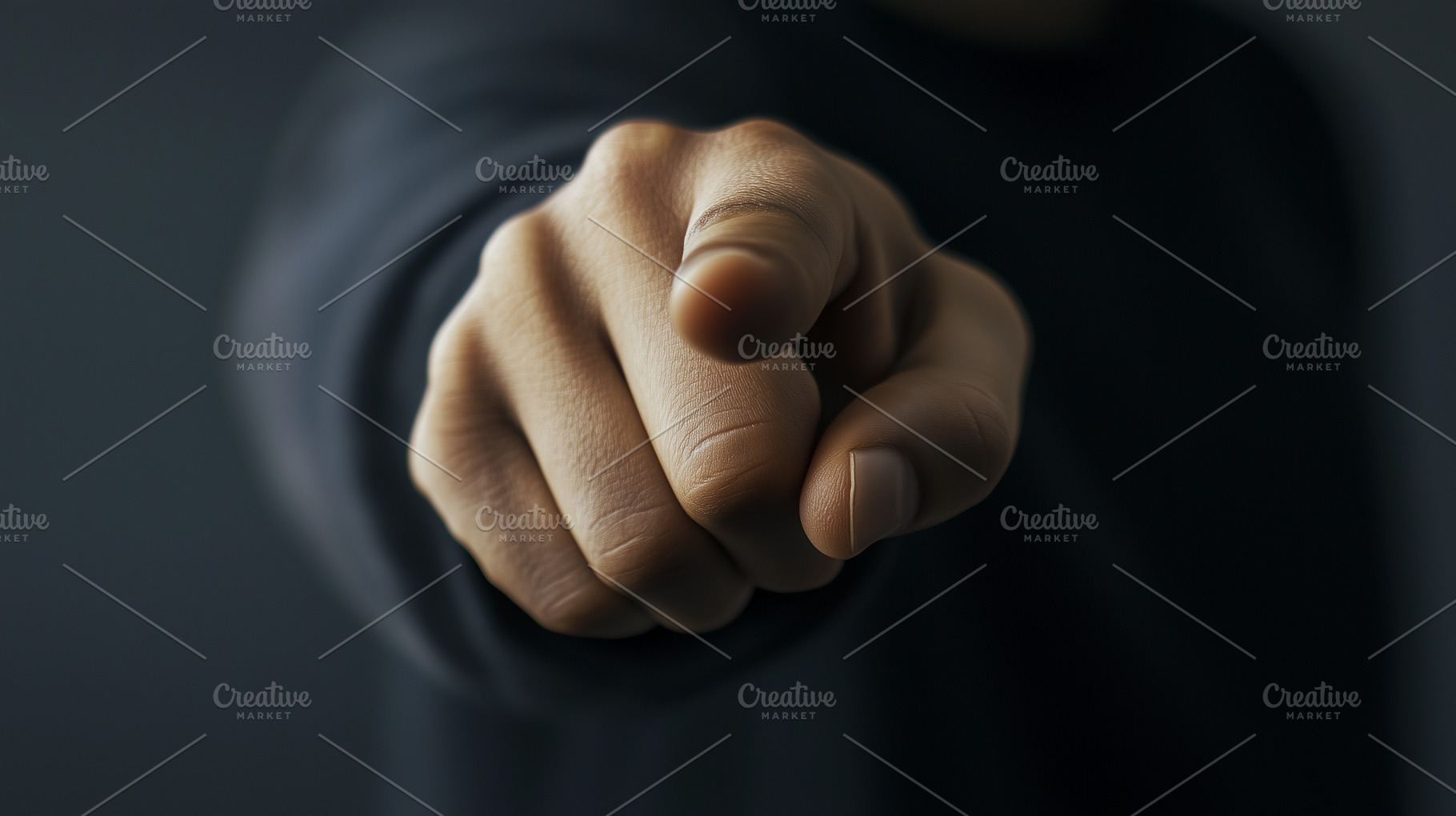 Finger pointing at you on dark, a Person Photo by MistyDay