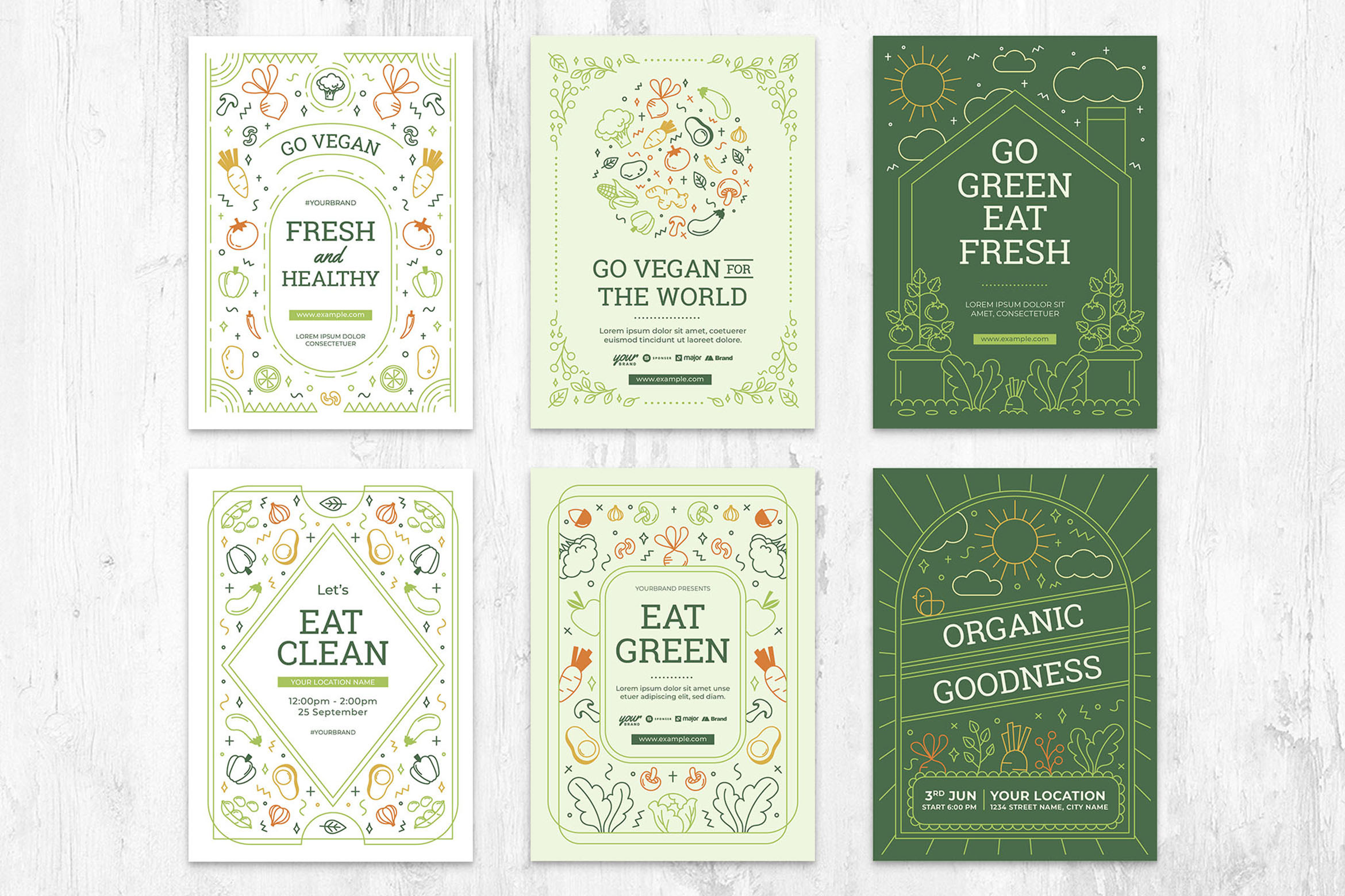 Vegan / Vegetarian Flyer Template, a Flyer Template by BrandPacks