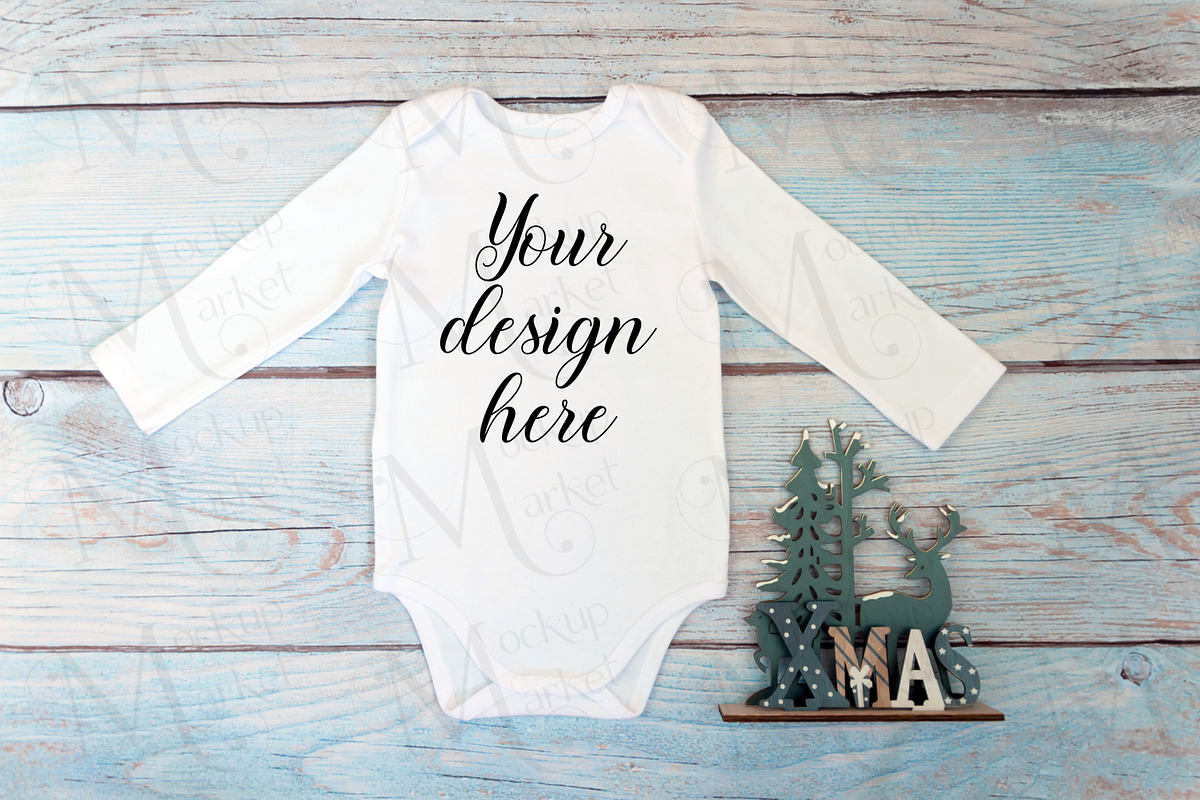 Christmas t-shirts, bodysuit mockups, a Print Template by MockupMarket (Photo 24 of 27)
