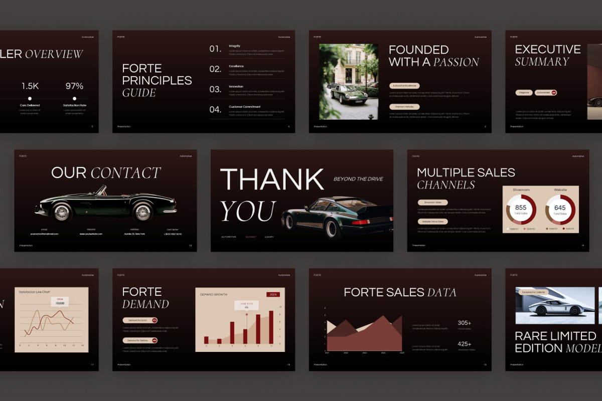 Elegant Car Dealer Google Slides, a Presentation Template by Loin Studio (Photo 3 of 4)