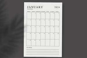 Minimal Monthly Planner 2024