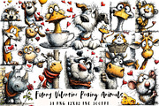 Funny Valentine Peeking Animals Clip, an Illustration by OK Design (Thumbnail 1 of 6)