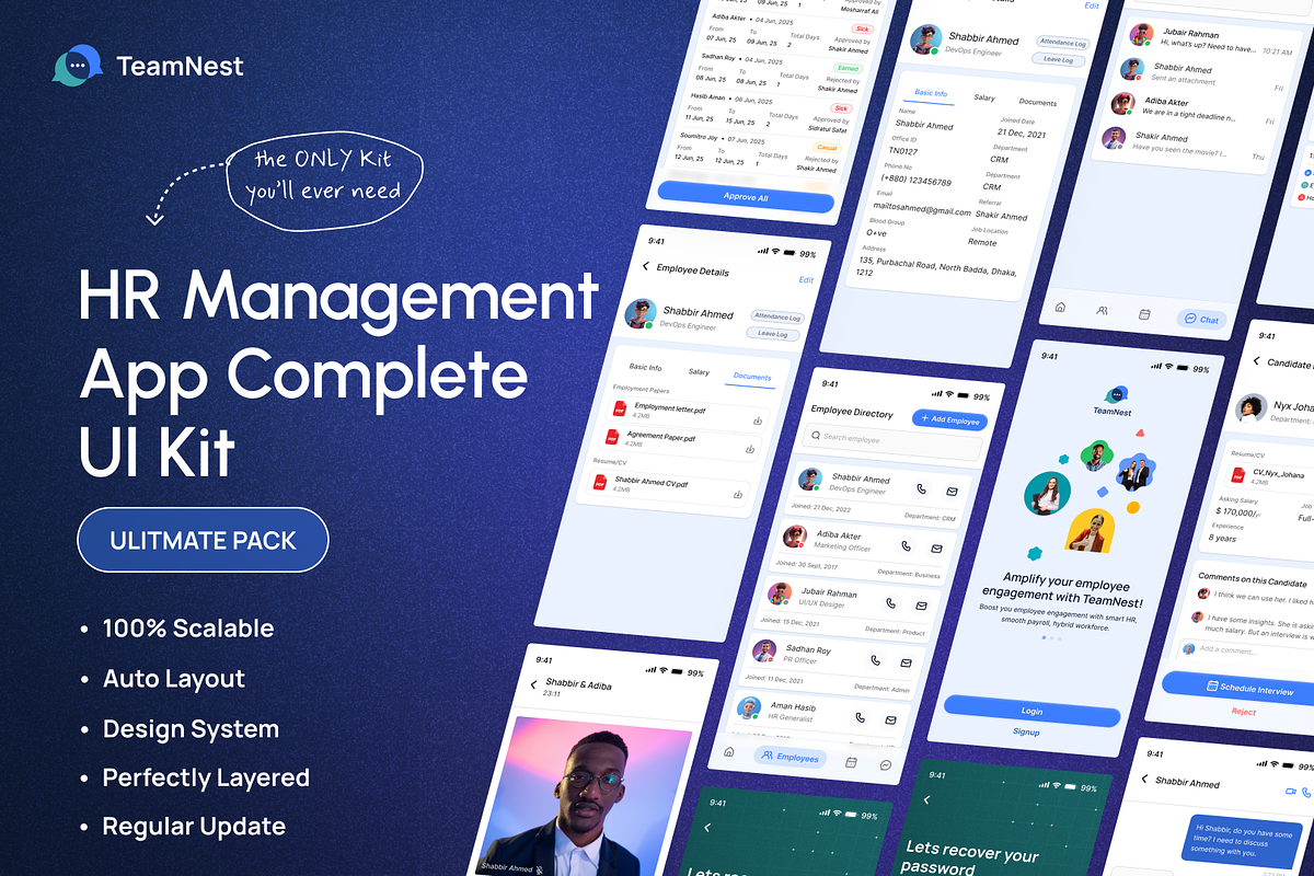 HR Management App Figma UI Kit