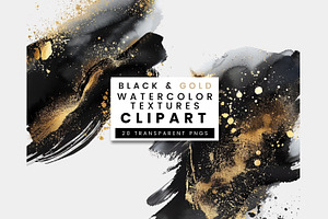 Black And Gold Watercolor Texture