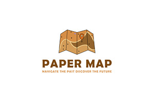 illustration template paper map logo, a Branding & Logo Template by Pyruos ID